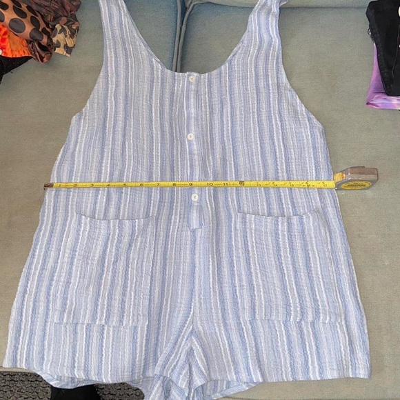 blue romper overalls y2k summer fashion mini dress bottoms cute sleeveless top - Picture 6 of 9